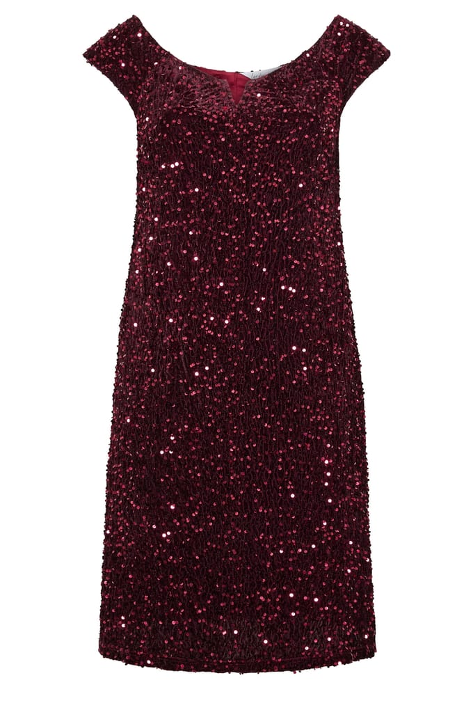 Yours London Rode Fluwelen Jurk Met Pailletten Size 44