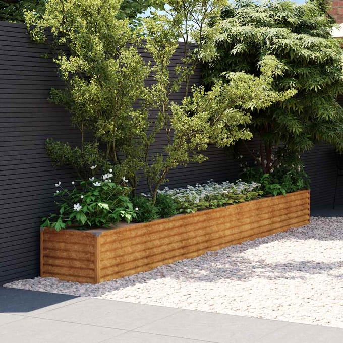 vidaXL - Verhoogde - tuinbak - 386x50x36 - cm - cortenstaal