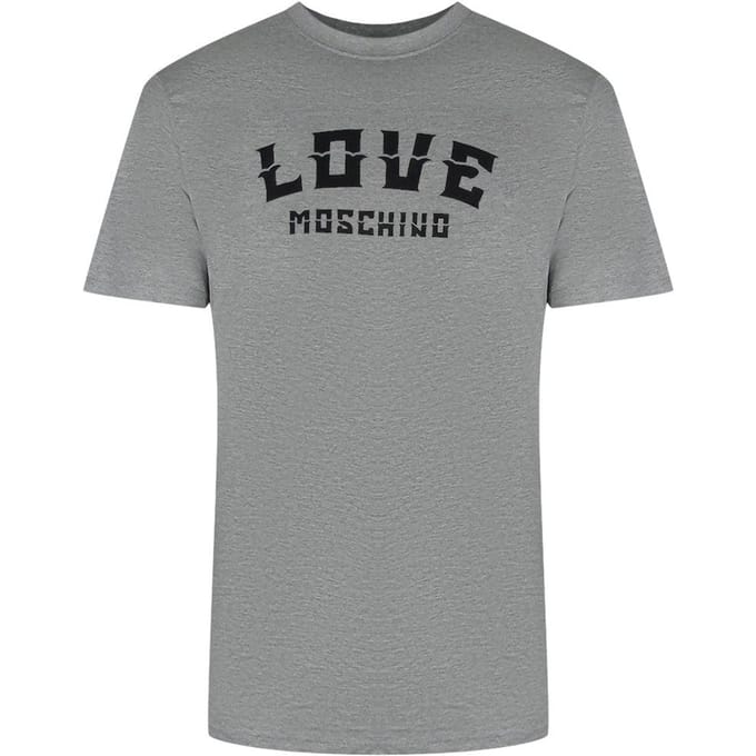 Love Moschino Heren Vet Logo T-Shirt (Grijs)