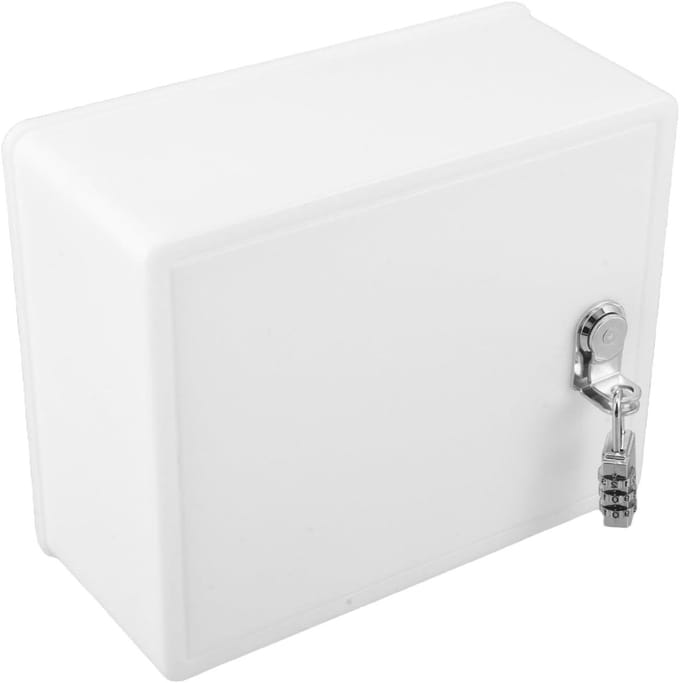 Vergrendelbare Brievenbus - Pakketbox Melkcontainer - Veilige Postopslag - Met Hangslot - 25x20x4 cm - Wit