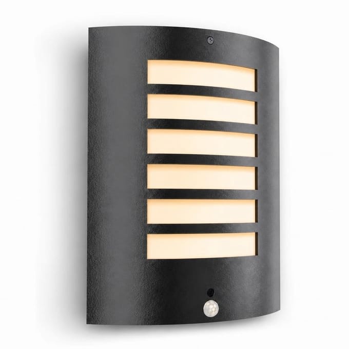 Luminize Buitenlamp met bewegingssensor - Wandlamp met sensor - 23x9x30cm - E27 fitting - zwart