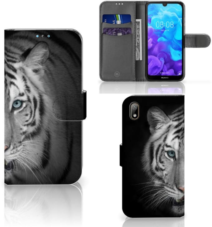 Huawei Y5 (2019) Telefoonhoesje met Pasjes Tijger