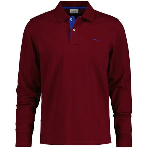 Gant Trui Contrast Piqué Long Sleeve Rugger Plumped Red / male