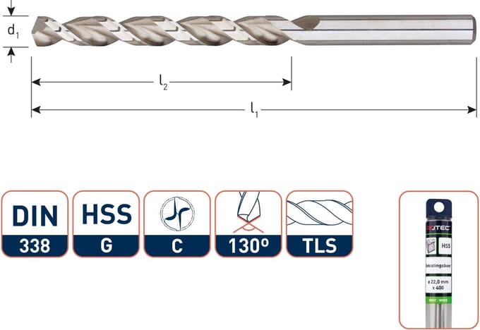 Houtspiraalboor HSS DIN338 TLS ø7  69/109 mm