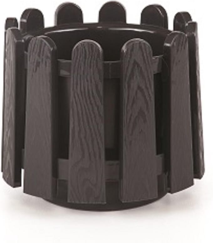 Zwarte ronde bloembak & waterdrainage 14L smart-pot bloempot UV bestendig