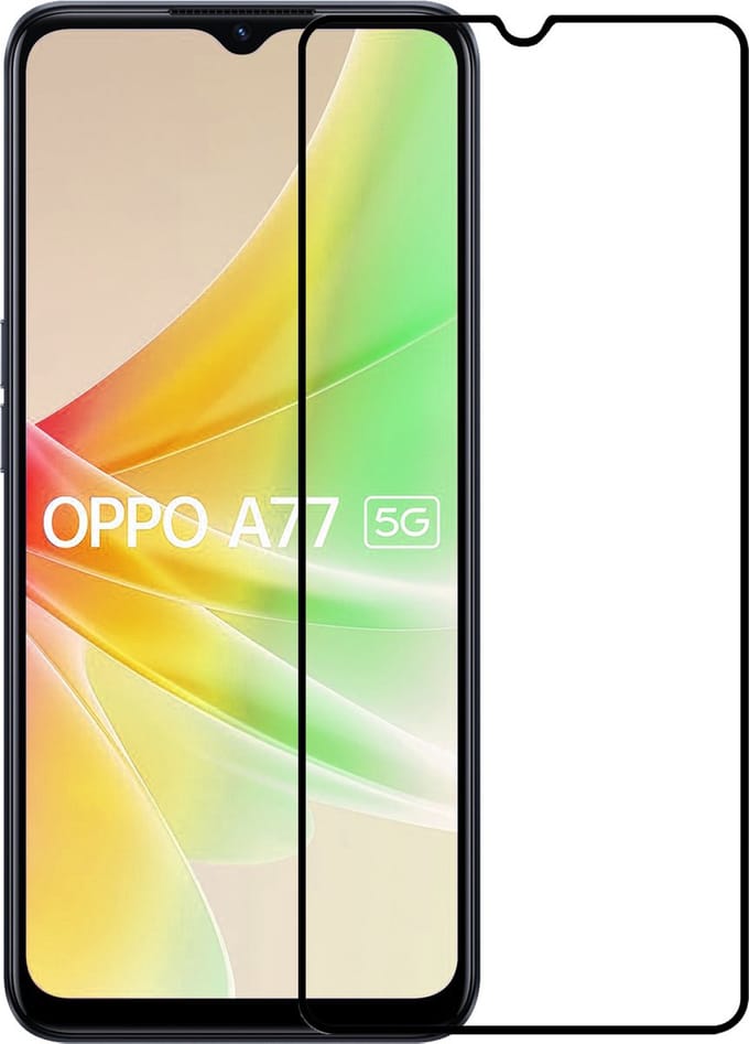 Screenprotector - Geschikt voor OPPO A77 - Full Cover - Gehard Glas - Beschermglas - Tempered Glass - Screen Protector