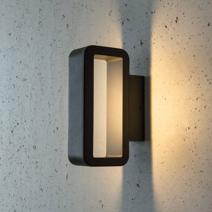 Heitronic LED buiten wandlamp Juno, antraciet, aluminium, IP54, 830