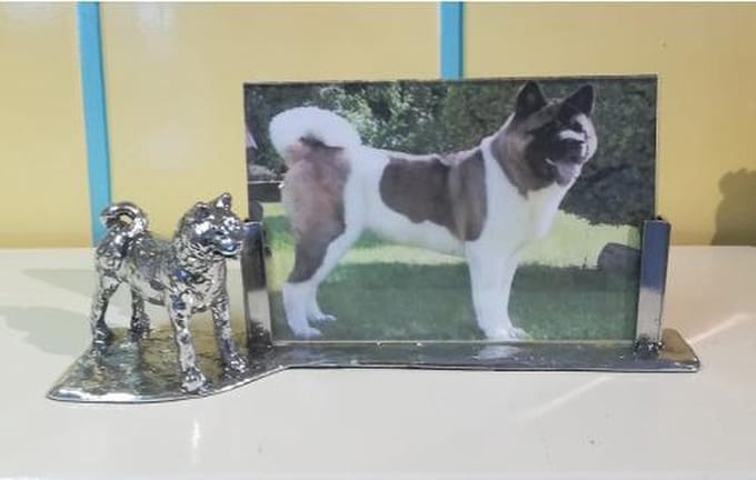 Amerikaanse Akita fotolijst Zilvertin