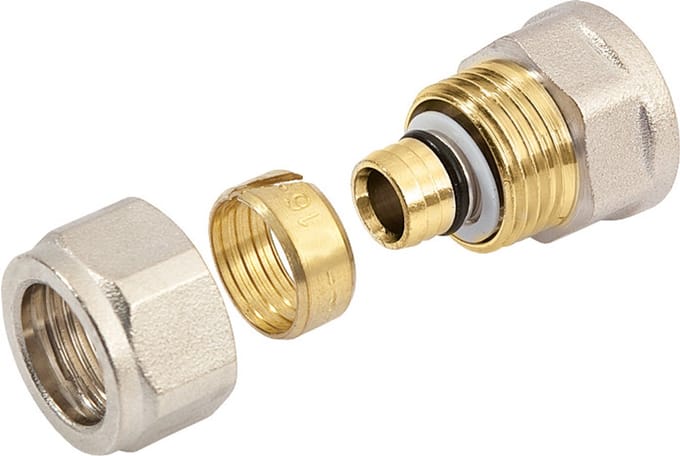 Bonfix Alu-knel messing knelkoppeling schroefbus 3/4inch x 20mm FRp