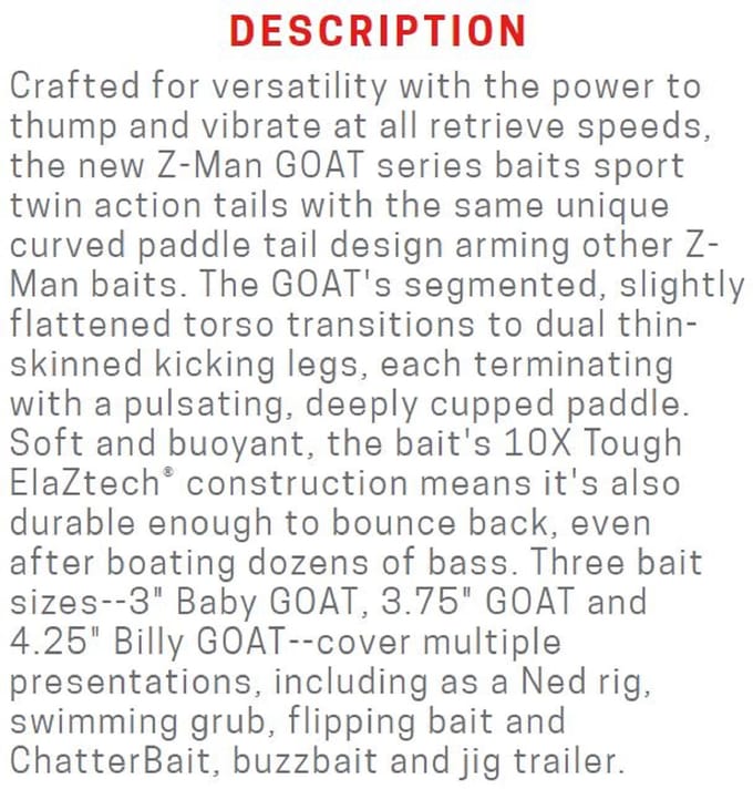 Zman Soft Lure Geit 3,75 Inch 4/Pack Fire Craw (9443)