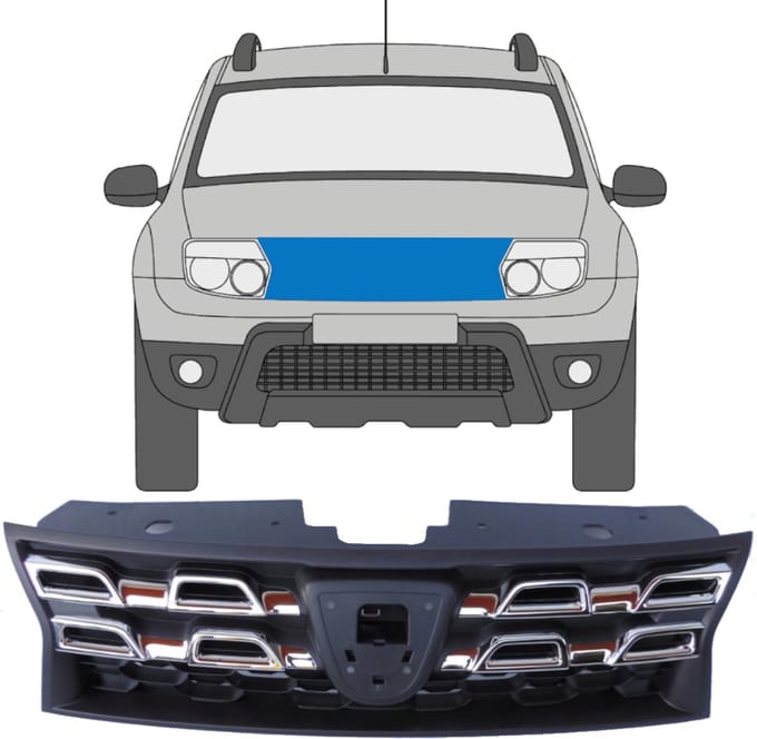 Grill voor Dacia Duster 2010-2017 / Set