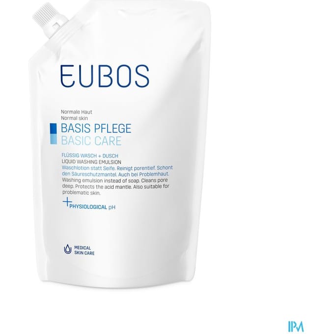 Eubos Zeep Vloeibaar Blauw N/parf Refill 400ml