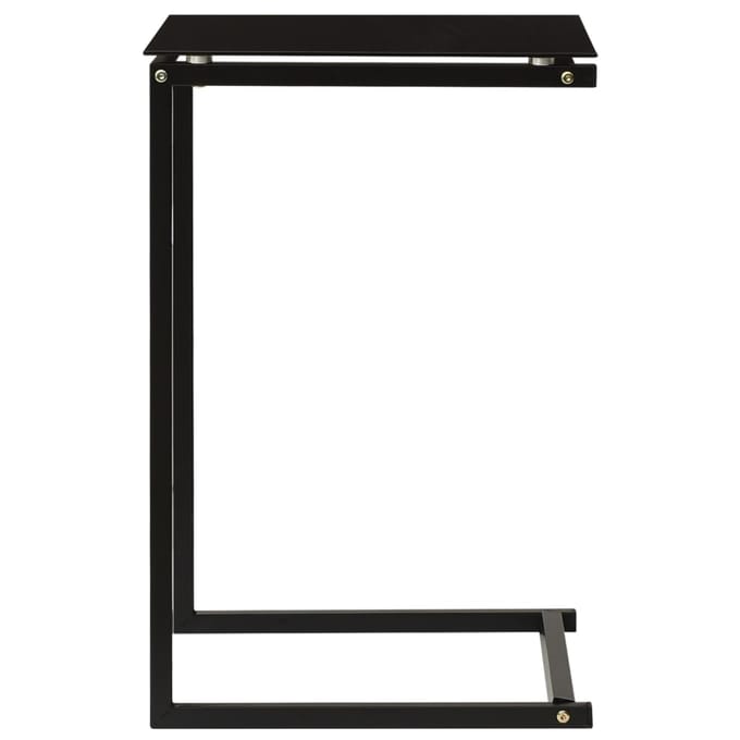 vidaXL - Bijzettafel - 40x40x60 - cm - gehard - glas - zwart