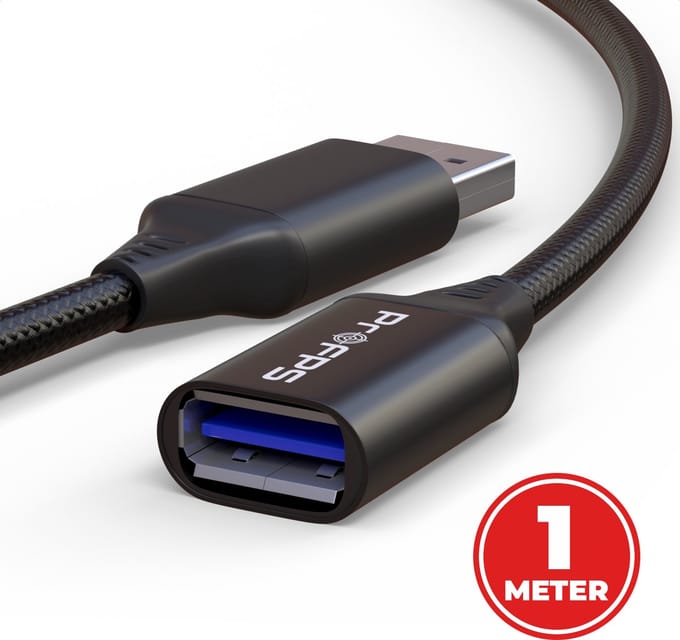 ProFPS USB A Verlengkabel - 1 Meter - USB 3.0 - 5Gbps - Male/Female