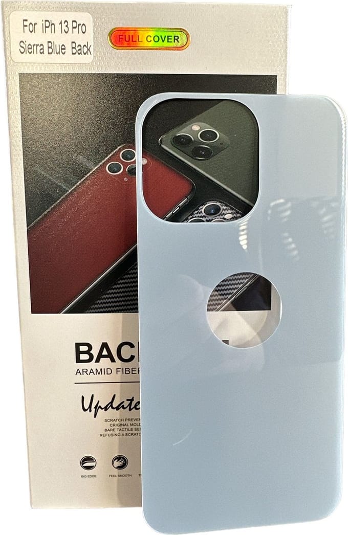 Armid Fiber Achter glas beschermer Geschikt voor: Apple iPhone 13 Pro (Sierra Blue) Achterkant Temper Glass Protector - Back Screen Protector