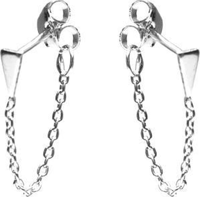 Karma 925 Sterling Zilveren Chain Mini Cone Oorknoppen  - Zilver