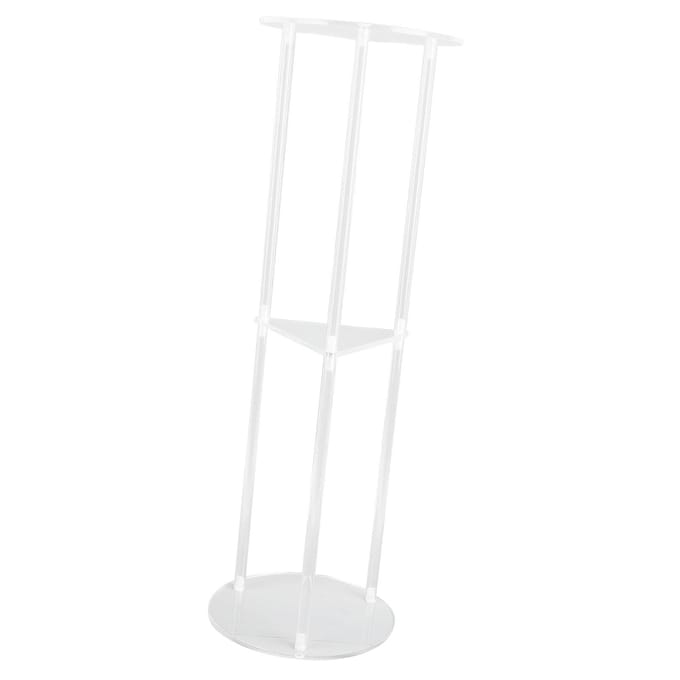 Salontafel Modern Stabiel 3-laags Ronde Acryl Dranktafel voor Woonkamer Slaapkamer Nachtkastje white