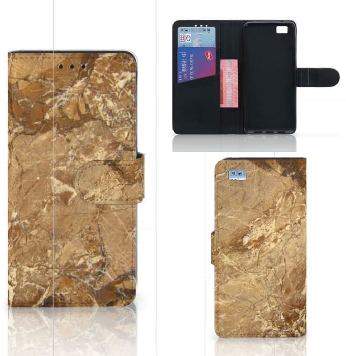 Boekhoesje voor Huawei Ascend P8 Lite Bookcase Marmer Creme