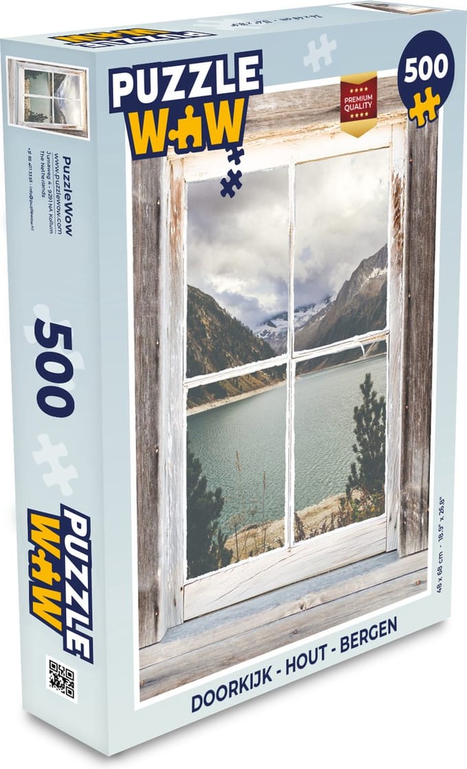 Puzzel Doorkijk - Hout - Bergen - Legpuzzel - Puzzel 500 stukjes