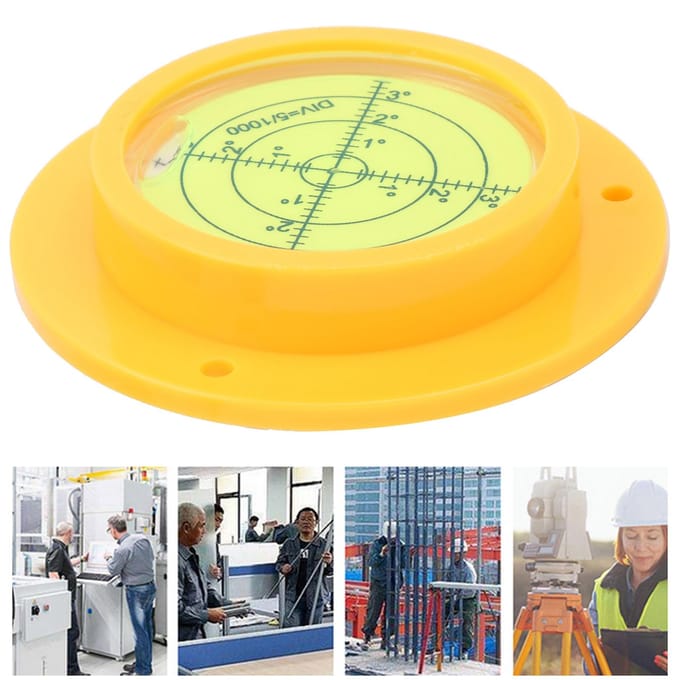 90x17mm Meetinstrument Ronde Waterpasbel met Schaal voor Camera Platform Balans yellow