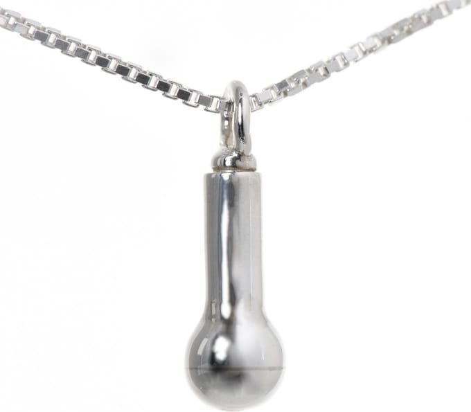 Ashanger zilver, model Druppeltje. Met collier.