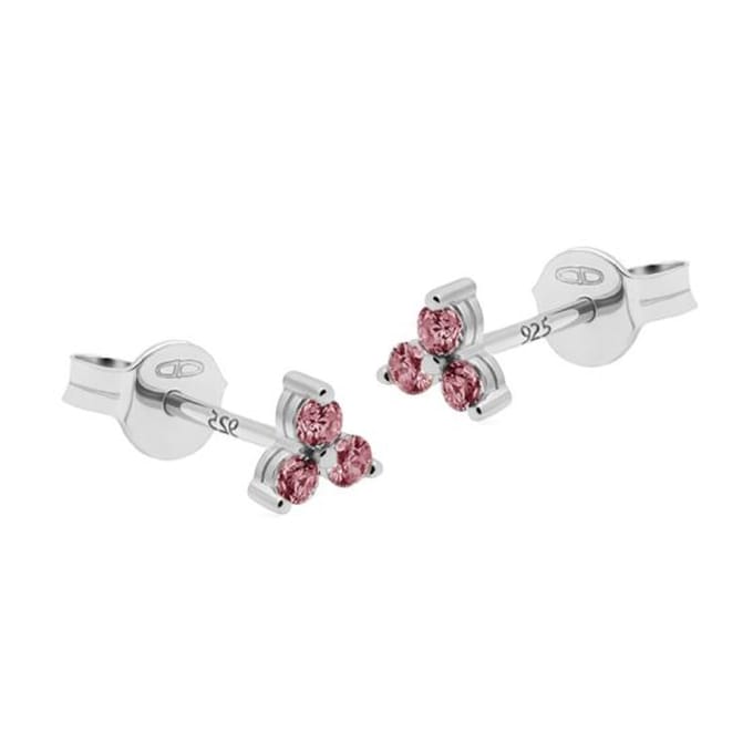Karma Oorknoppen Triple Dot Wijn Rood Zilver