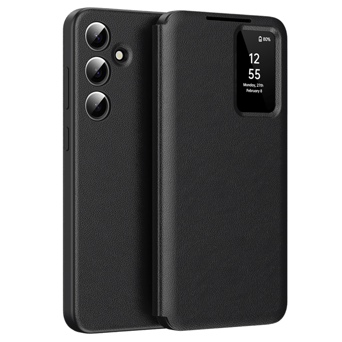 CaseBody Samsung Galaxy A55 Smart Cover Zwart
