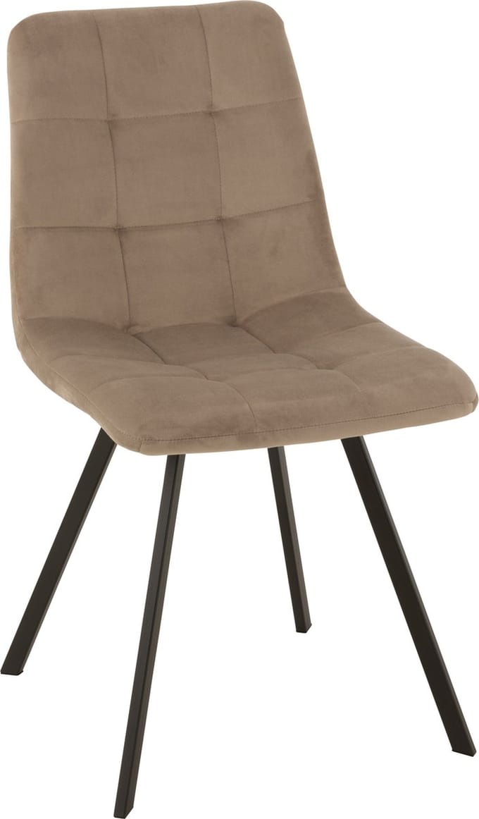 J-Line stoel Morgan - textiel/metaal - beige - 2 stuks