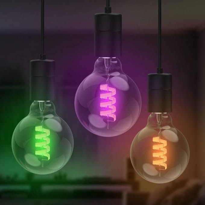Hama Smart LED Filament E27 G95, WLAN, Matter, 4,9 W, RGBW