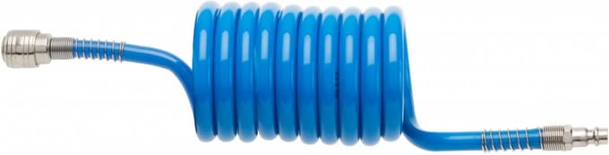 Luchtslang 5 meter (6 x 8 mm, aansluiting) Compressor Slang, Spiraalslang