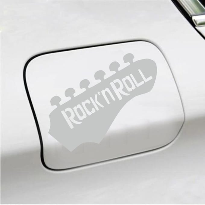 Bumpersticker - Rock N Roll - 10,7 X 14,8 - Licht Grijs