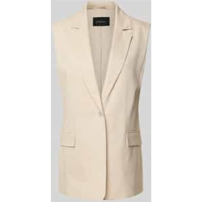 Relaxed fit gilet van katoenmix met linnen