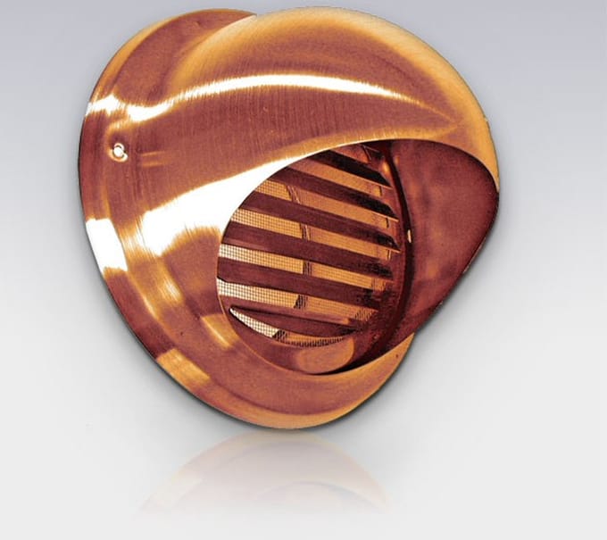 Paneir Airdesigns - Bolrooster Ø 125 mm - vaste lamellen - koper