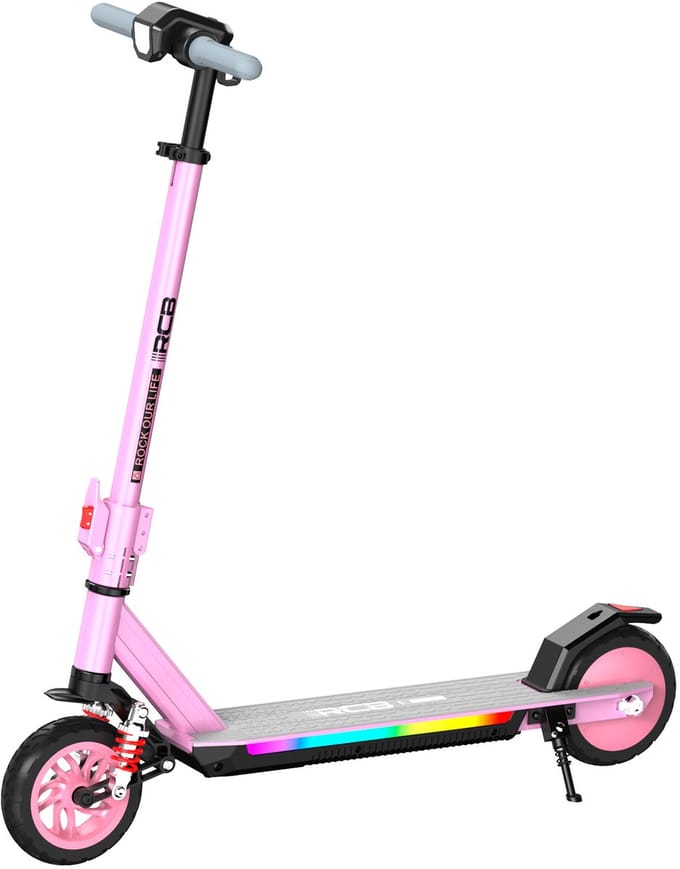 RCB R12Max Elektrische Step Kinderen - Max 18km/u - 220W -Schokdemping- roze