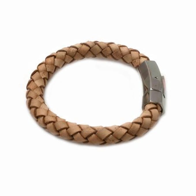 Heaven Eleven Men - Leer braided naturel - 8mm - 18 cm