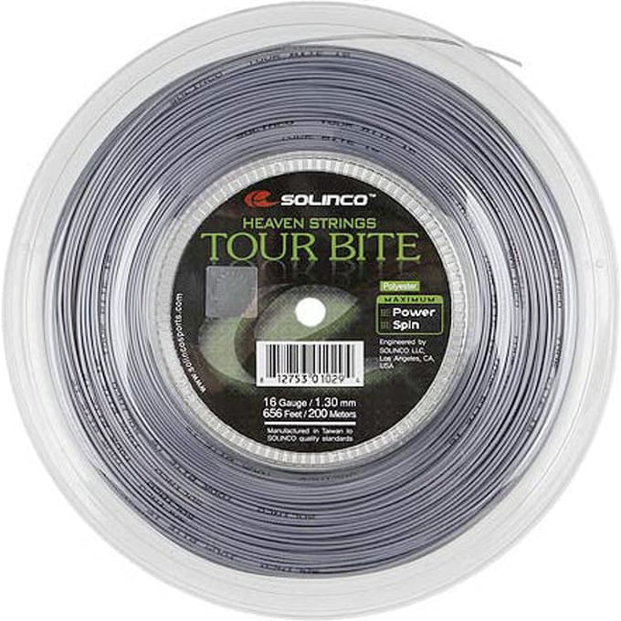 Solinco Tour Bite Rol Snaren 100m-Zilver