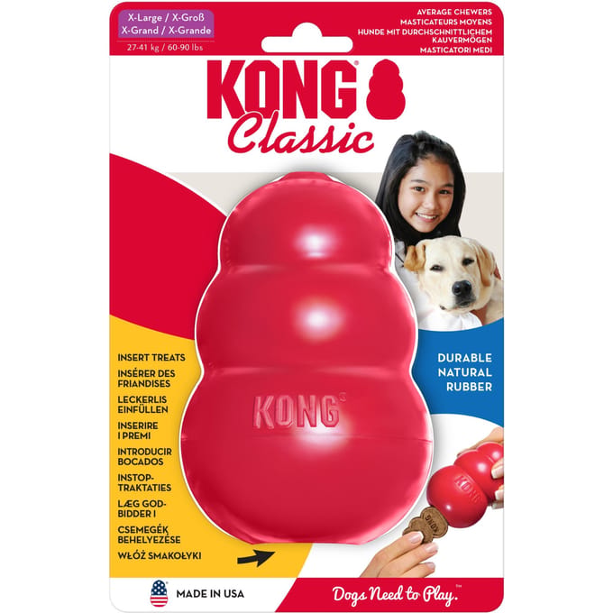 KONG Classic - Snackbal Honden Speelgoed - Rubber - 10.16cm - Rood - Maat L