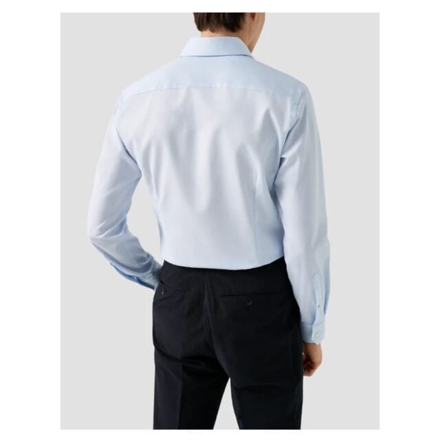 Eton Semi Solid Cotton Lyocell Shirt Lange Mouw Overhemden Lichtblauw 100015130