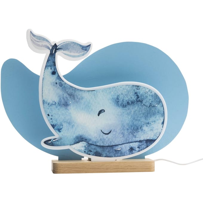 Elobra LED tafellamp Paul Pottwal, blauw, hout, 3000 K, dimbaar
