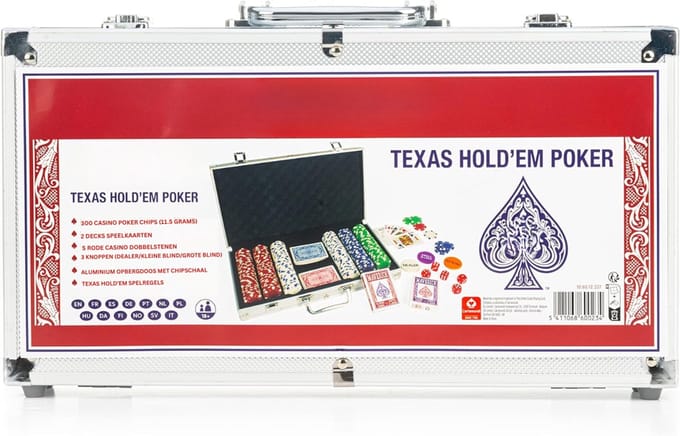 Florixa® Pokerset - Poker - Pokermat - Grijs - 21cm x 12cm x 8cm