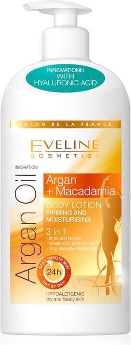 Eveline Cosmetics Argan Oil Macadamia Firming & Moisturizing Body Lotion 3in1 350ml.