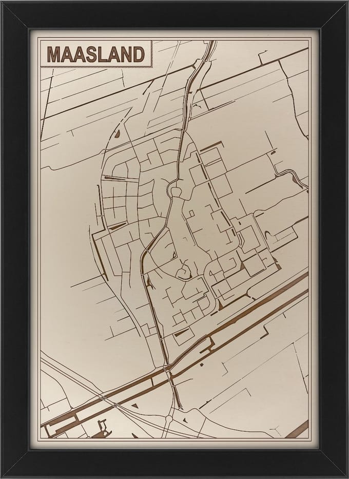 Houten stadskaart van Maasland