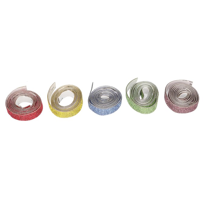 Bande Auto-adhésive de Strass 7 Rangées 5 Yards Ruban de Strass Garniture pour Décoration DIY Largeur 1,5 cm gray