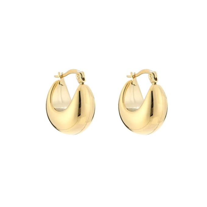 Bijoutheek Oorringen Hoop Chunky Klein Goudkleurig