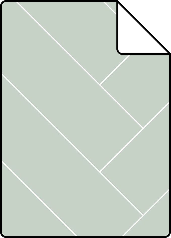 Proefstaal ESTAhome behang visgraat-motief mintgroen en wit - 26.5 x 21 cm - 139221-S