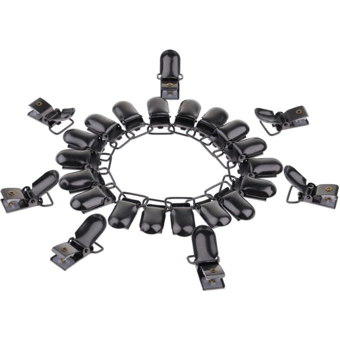 25x Been Jarretellegordel Dij Bretels Kousen Shirt Stay Holder Strap Clips 15mm Zilver 15mm zwart