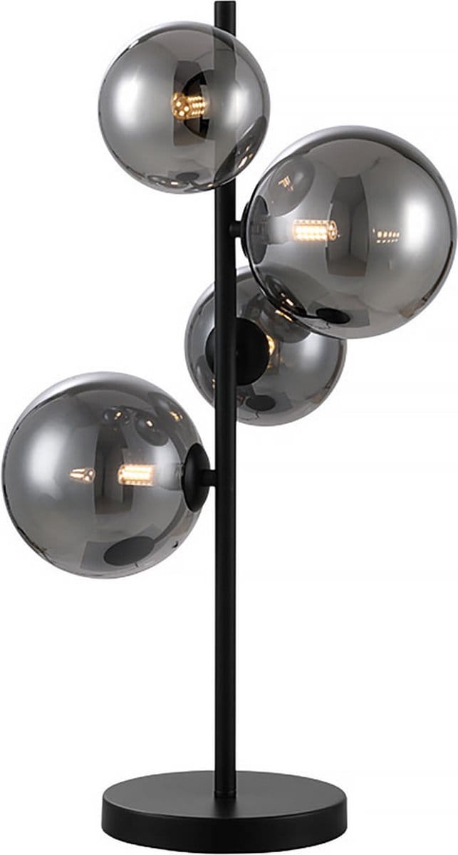 Freelight - Tafellamp Calcio 4 lichts H 60 cm excl. 4x G9 LED rook glas zwart