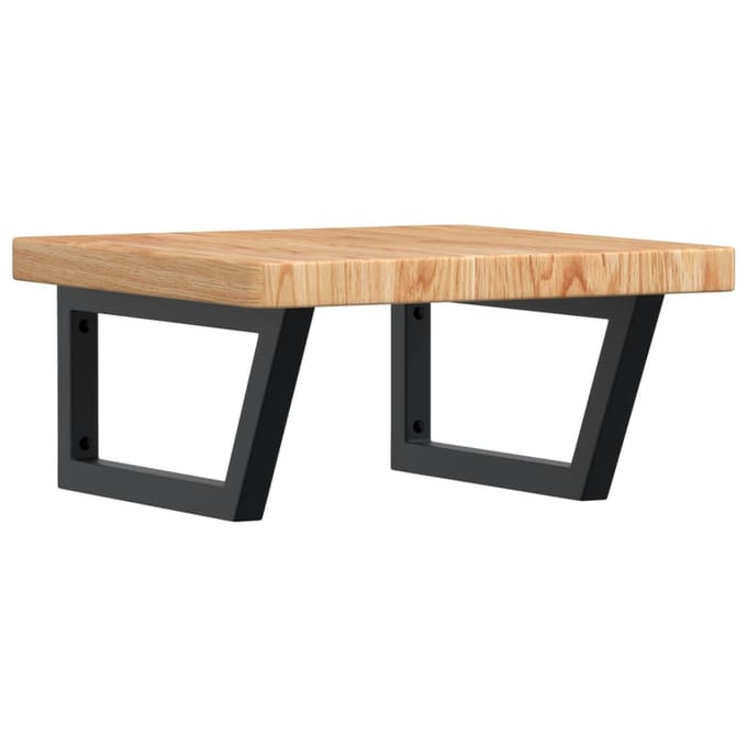 vidaXL - Badkamer - wandschap - staal - en - massief - eikenhout