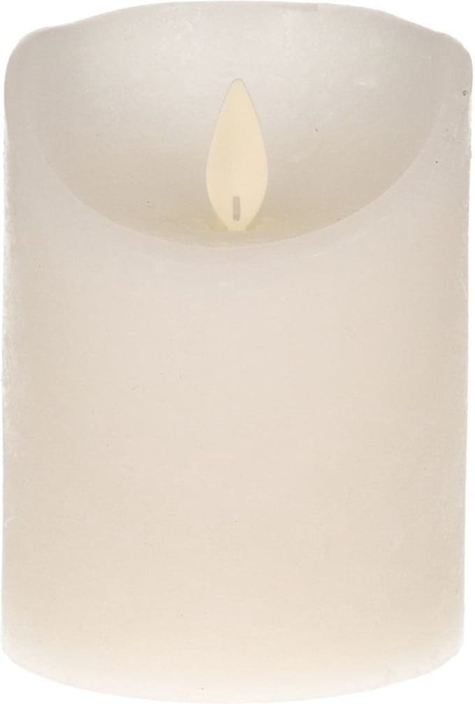 Anna's Collection Stompkaars - 2x - LED - wit - H10 cm - bewegende vlam - kaars