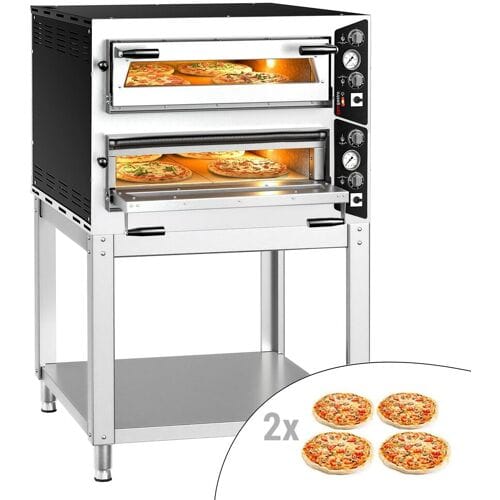 GGM Gastro Elektro Pizzaofen - 4+4x 35cm - Manuell - inkl. Untergestell